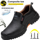 Mens Leather Work Shoes Steel Toe Sneakers Safety Shoes Waterproof Boots Size11