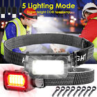 2pack Super Bright COB LED Headlamp Rechargeable Waterproof Headlight Work Light