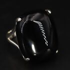 Sterling Silver - Onyx Cabochon Statement Ring Size 8 - 10g