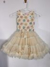 Popatu Cream Floral Sequins Girls Fancy Occasion Holiday Dress Toddler Size 6x/7