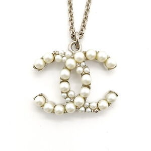 Chanel Pendant Necklace  Silver Whites A14 P 3606849