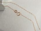 Solid 14k Rose Gold Trace Box Chain Wave Necklace Real 14k Pink Gold