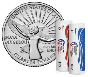 2022 D P Maya Angelou 2 rolls of Quarters US-mint sealed 80 total coins