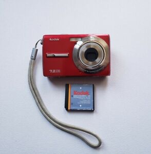 New ListingKodak EasyShare M763 7.2MP Digital Camera Red W/ Battery, Tested NO CHARGER