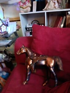 Vintage Cast Metal Copper Bronze Colored Horse Figurine