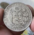 1929 PERU 1/2 SOL SILVER COIN