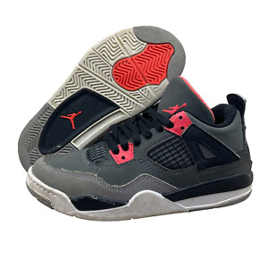 Nike Air Jordan 4 Retro PS Youth Size 1Y Sneakers Infrared Grey BQ7669-061