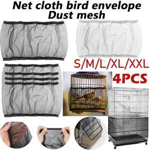 4PCS Nylon Pet Bird Cage Cover Seed Catcher Shell Skirt Guard Mesh Net Mesh Tid