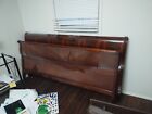 Queen Size Bed Frame Headboard Wood Finish Sleigh Style Bedroom Furniture
