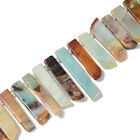 Multi Color Amazonite Graduated Slab Stick Point Beads Size 25-45mm 15.5'' Strd