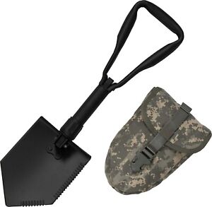 AMES USGI Military E TOOL ENTRENCHING TOOL SHOVEL w ACU COVER CARRIER POUCH VGC