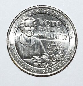 2022 Voto Para La Mujer Quarter Errors Collectable Double Die Coin Fingers Date+
