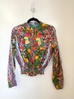 Antica Sartoria Beaded Floral Colorful Tunic Top Jacket Versacesque Italian L/XL