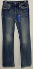 Grace In LA Women's Size 28 Easy Fit Embroidered Cross Pocket Blue Jeans EB51598