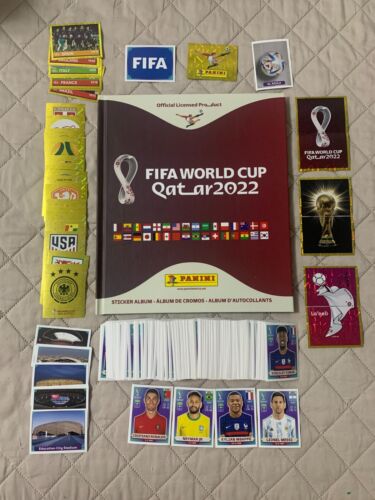 Panini HARDCOVER 2022 Fifa World Cup Qatar Album + Complete 670 Sticker Set -NEW