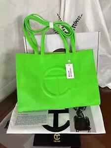 Green Telfar Medium Shopper Tote Bag Handbag Vegan Leather Crossbody