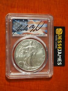2019 W BURNISHED SILVER EAGLE PCGS SP70 PAUL BALAN SIGNED FIRST STRIKE POP 6