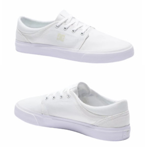 DC Shoes (Trase TX) White Canvas Skate Shoes Men's Size 10 New