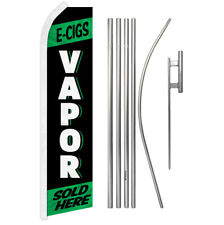 E-Cig Vapor Sold Here Swooper Flutter Feather Advertising Flag Pole Kit Green