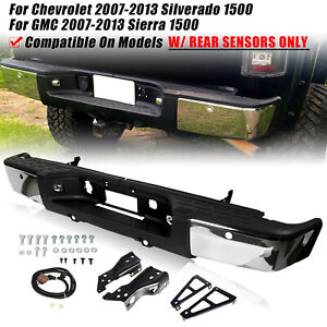 New Chrome Rear Bumper For 2007-2013 Chevy Silverado GMC Sierra 1500 Sensor Hole (For: 2011 Silverado 1500)