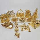 12 Danbury Mint Annual Gold Christmas Ornament Lot Plated 3D Diecut Metal