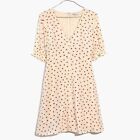 Madewell Silk Clover Button-Front Dress in Fresh Strawberries size 12