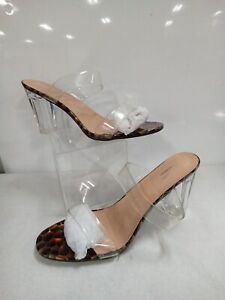 Katliu High Heels Clear With Prismatic Snakeskin Print Size 42/US 8 9042 AW