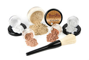 6pc STARTER KIT Mineral Makeup Set Bare Skin Matte Foundation Sheer Powder Cover