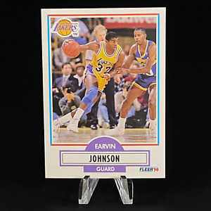 Earvin Magic Johnson 1990 Fleer #93 LA Lakers Card HOF MINT SHARP NICE!