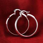 925 Sterling Silver popular 3.4CM Big circle hoop Earrings for Women Christmas