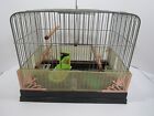 VTG Antique 60's Wire Bird Cage Metal Parakeet Finch Retro Art Deco Toys GUC