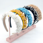 Korean Baroque crystal hair band sponge wide edge handmade lace hair accessories