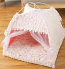 Pink Pet Dog Cat Nest Bed Tent House Puppy Cushion Warm Fluffy Portable Tent