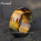 MENDEL Mens Gemstone Tiger Eye Stone Band Ring For Men Women Size 7 8 9 10 11 12