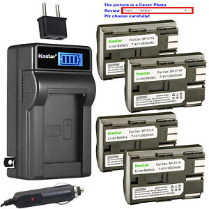 Kastar Battery LCD AC Charger for BP-511 BP511A Canon Optura 10 Optura 20 Camera