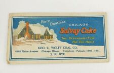 Vintage Advertising Burn Dustless Chicago Solvay Coke Wolff Coal Company Card