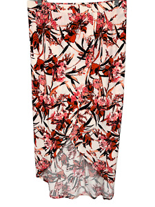 G.I.L.I. Women's Floral Printed Wrap Front Maxi Skirt Coral Floral 2X Plus Size