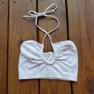 Urban Outfitters XS/S white adjustable halter bandeau crop top
