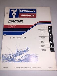 1977 2 HP Genuine OEM Evinrude Johnson Outboard Repair & Service Manual 2HP