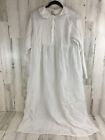Vintage Laura Ashley Nightgown Womens M White Cotton Pintucked Prairie Victorian