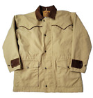 Schaefer Outfitter USA Brown Tan Canvas Blanket Lined Zip Jacket Mens Small S