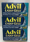3 Boxes Advil Liqui-Gels Ibuprofen 200mg Pain & Fever Reducer 40 Count each 9/25
