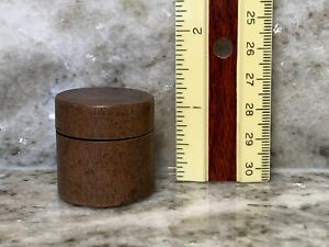 Vintage Miniature Round Wooden Box Container