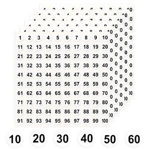 Number Stickers Number Stickers 1-100 2500 PCS Vinyl Consecutive Number Stick...