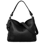 Genuine Leather Shoulder Bag Stylish Hobo Purse Womens Crossbody Bag Black 3.0