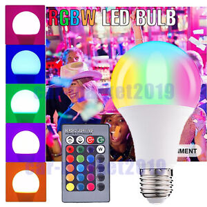 LED Light Bulb 2700-6500K RGB RGBW Dimmable Lamp Remote Control 16 Color Change