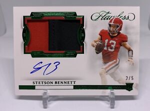 New Listing2023 Flawless Collegiate Stetson Bennett Rookie Patch Auto /5 Georgia RPA