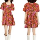 Vintage 60’s-70’s Retro Mod Floral Print Baby Doll Dress, Size ~S
