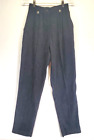New Frontier Pants Womens Sz 6 Suede Poly Spandex Zip Pleated Black Vintage