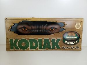 Kodiak Tobacco Sign Grizzly Beer Eyes Smokless Chewing Tobacco Snuff READ 23